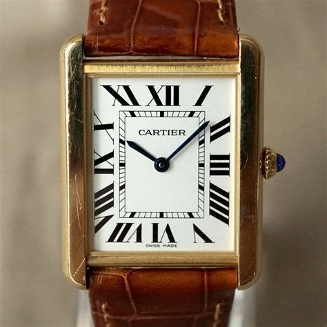 cartier tank men's|cartier tank watch men's large.